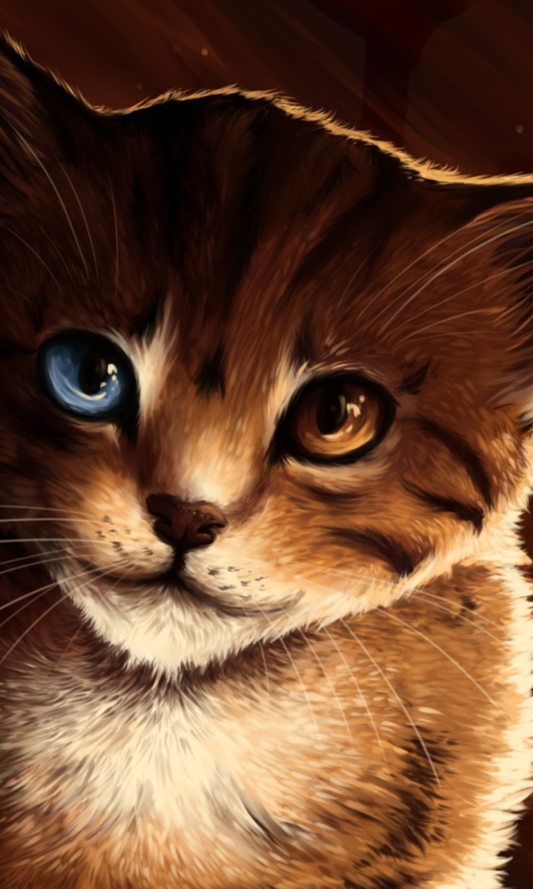 Das Drawn Cat Wallpaper 768x1280