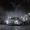 Обои White Aston Martin At Night 128x128