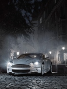 White Aston Martin At Night screenshot #1 132x176