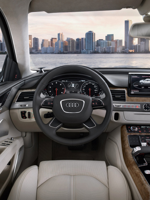 Fondo de pantalla Audi A8 Interior 480x640