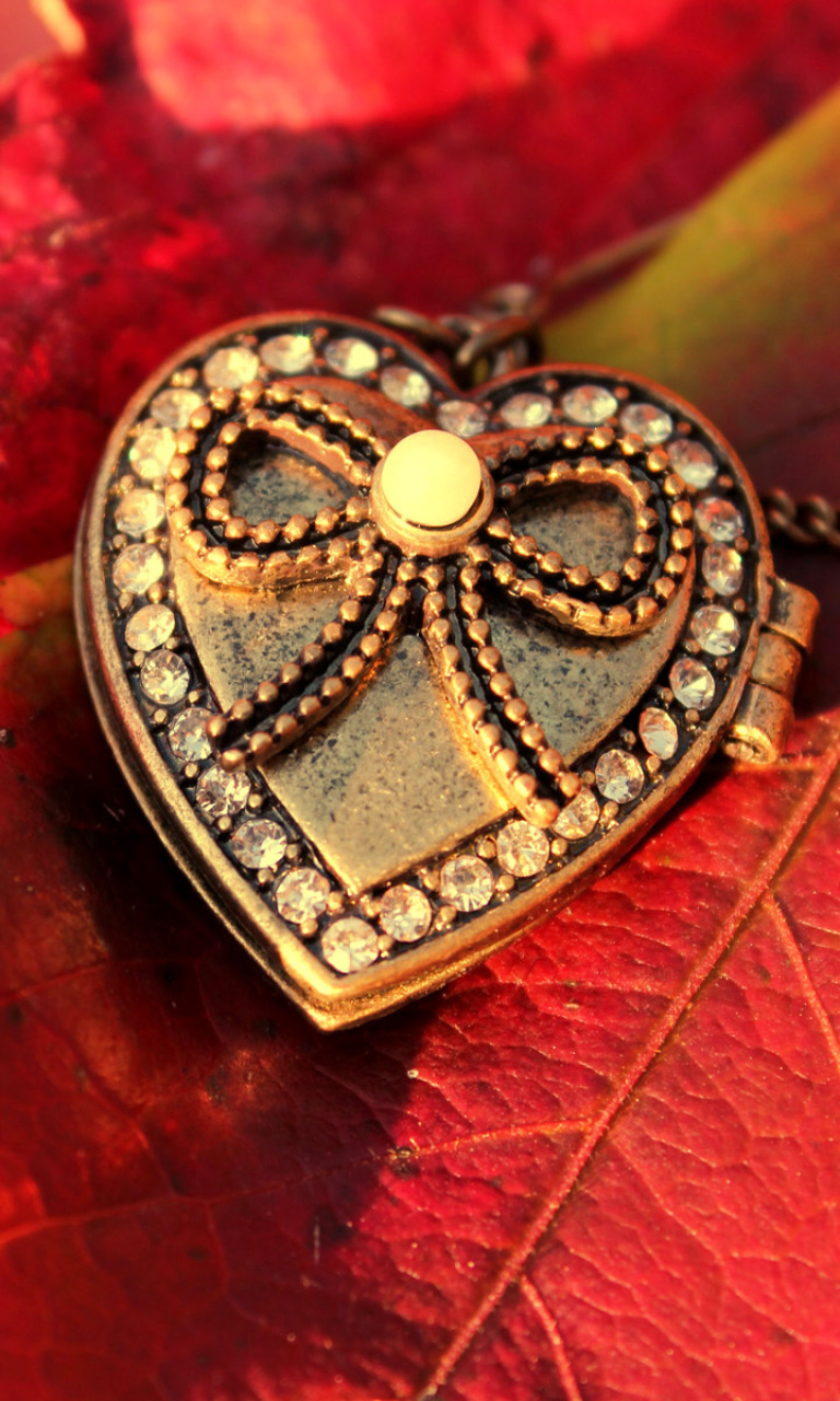 Autumn Heart Decor wallpaper 768x1280