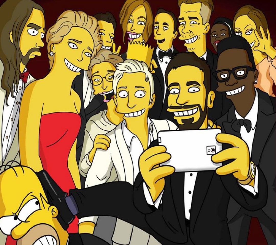 Simpsons Oscar Selfie wallpaper 1080x960