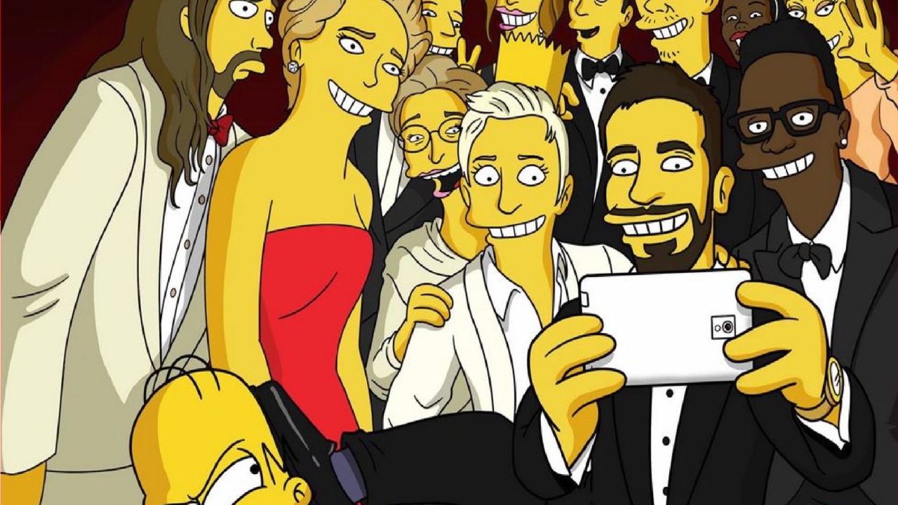 Обои Simpsons Oscar Selfie 1280x720