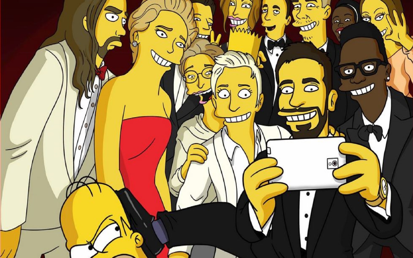 Simpsons Oscar Selfie wallpaper 1440x900