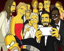 Fondo de pantalla Simpsons Oscar Selfie 220x176