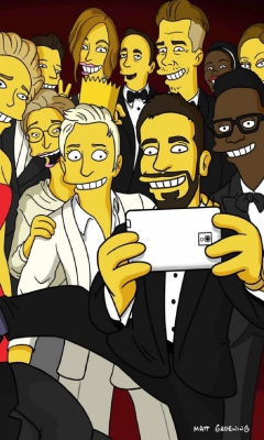Das Simpsons Oscar Selfie Wallpaper 240x400
