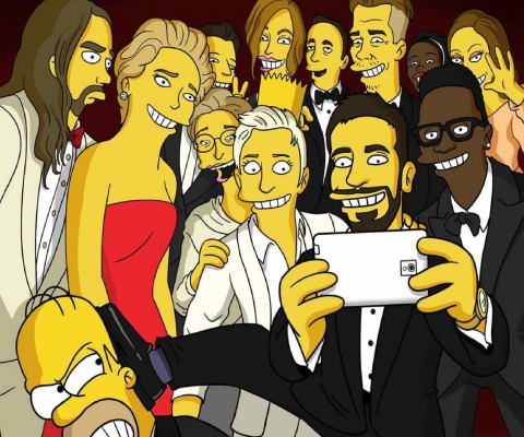Das Simpsons Oscar Selfie Wallpaper 480x400