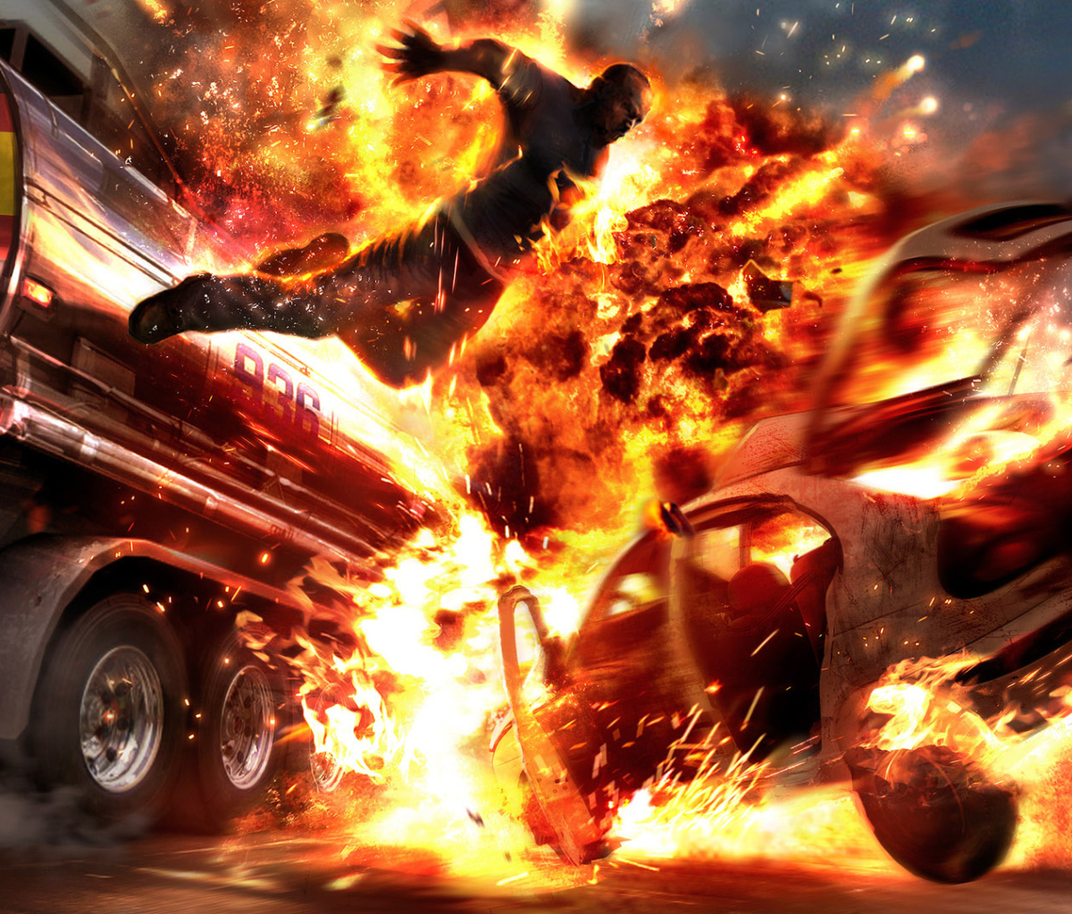 Обои Car Crash Explosion 1200x1024