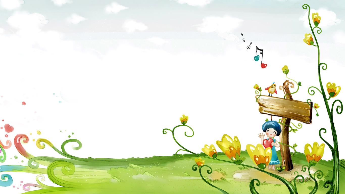 Fondo de pantalla Fairyland Illustration 1366x768