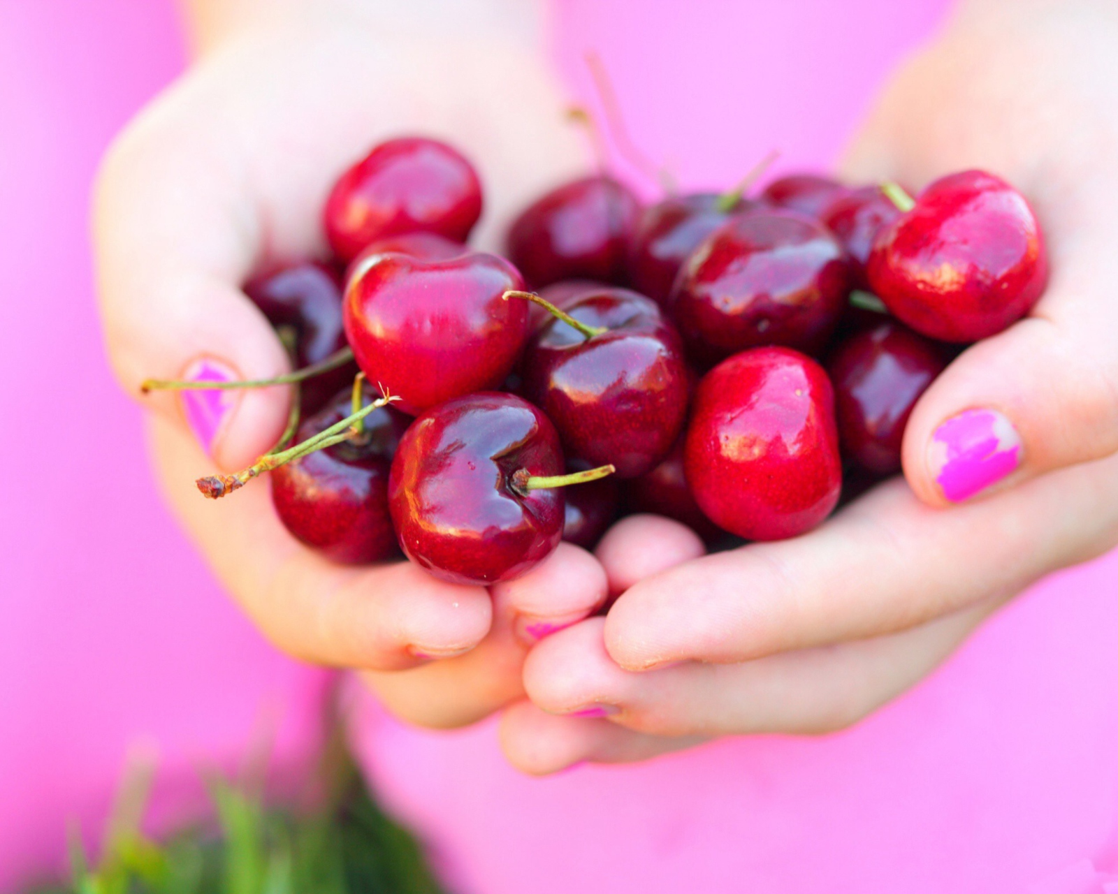 Cherries In Hands wallpaper 1600x1280