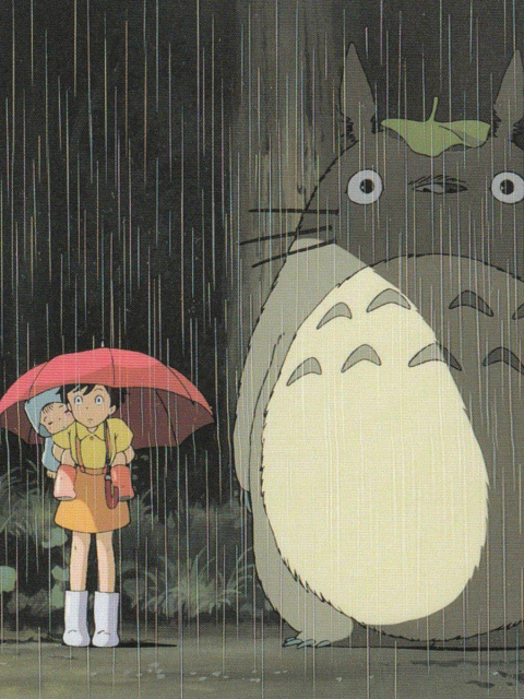 Das My Neighbor Totoro Japanese animated fantasy film Wallpaper 480x640