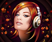 Headphones Girl Illustration screenshot #1 176x144