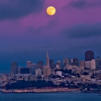 Orange Moon On Purple Sky screenshot #1 208x208