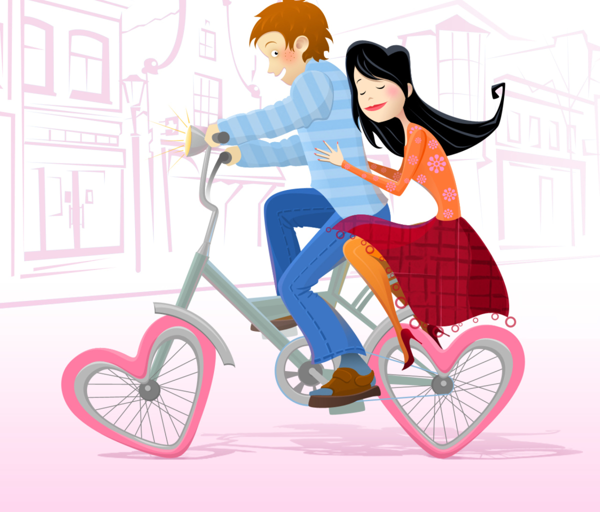 Screenshot №1 pro téma Couple On A Bicycle 1200x1024