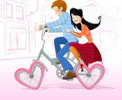 Das Couple On A Bicycle Wallpaper 176x144