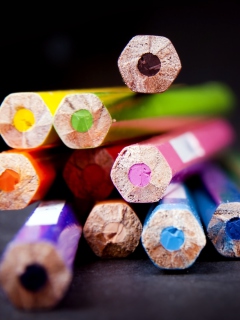 Das Bright Colorful Pencils Wallpaper 240x320