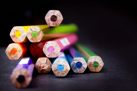 Bright Colorful Pencils wallpaper 480x320