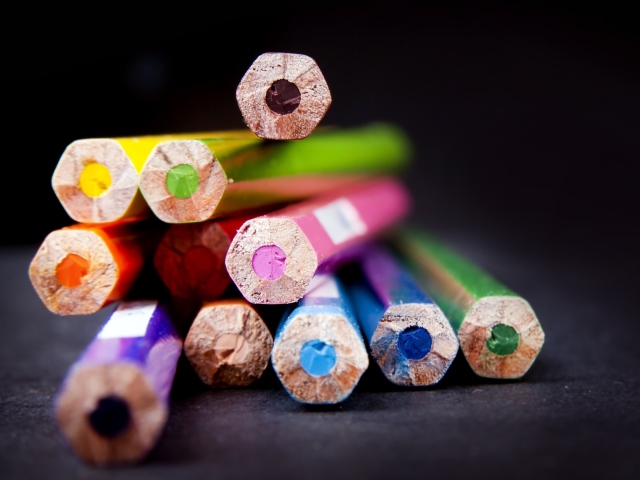 Bright Colorful Pencils wallpaper 640x480