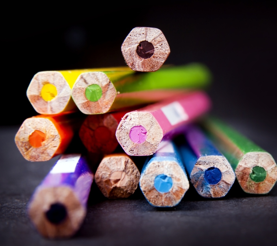 Das Bright Colorful Pencils Wallpaper 960x854