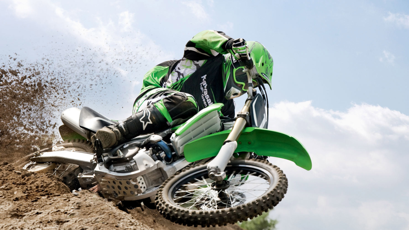 Screenshot №1 pro téma Kawasaki Motocross 1366x768