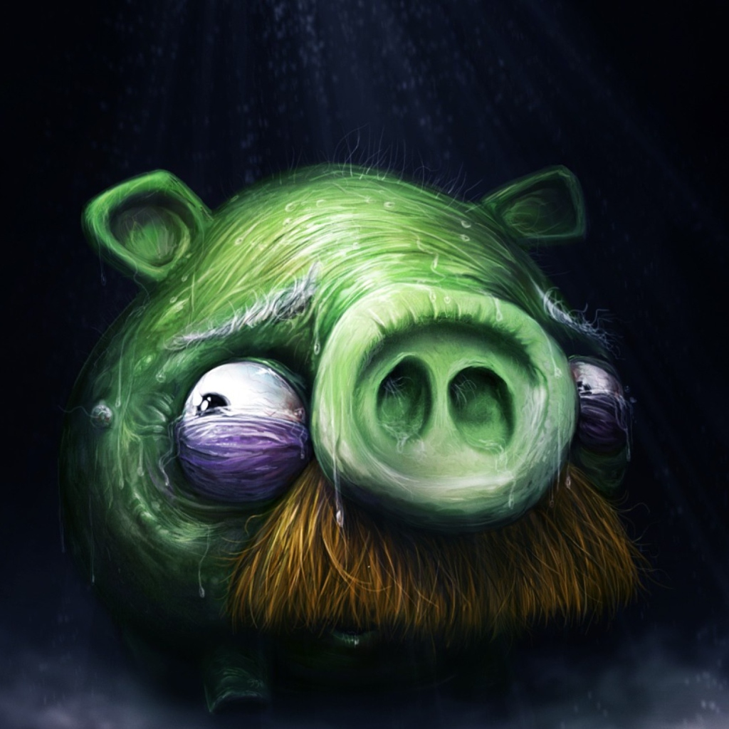 Angry Birds Alone Pig wallpaper 1024x1024