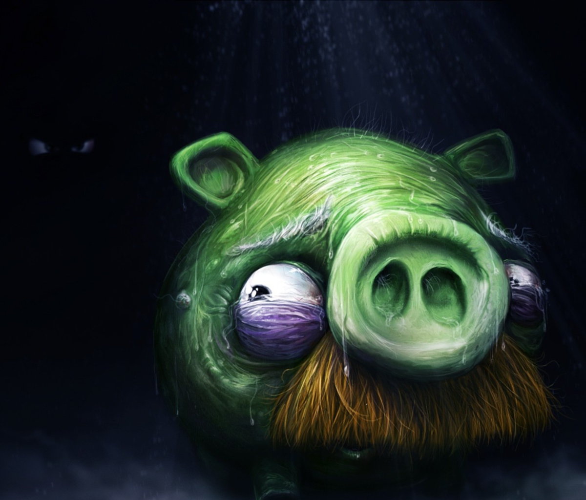 Das Angry Birds Alone Pig Wallpaper 1200x1024