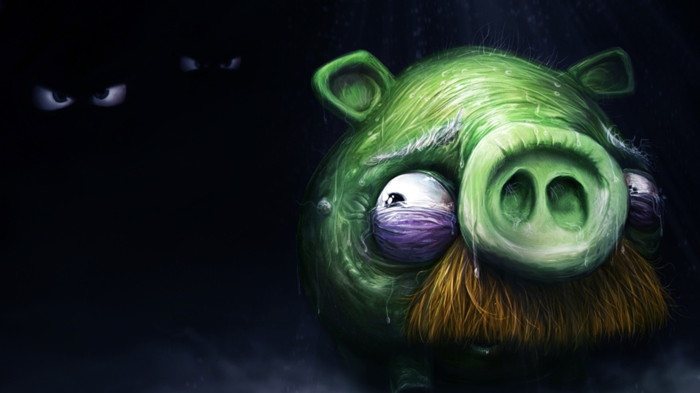 Обои Angry Birds Alone Pig 1366x768