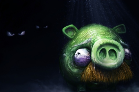 Angry Birds Alone Pig wallpaper 480x320