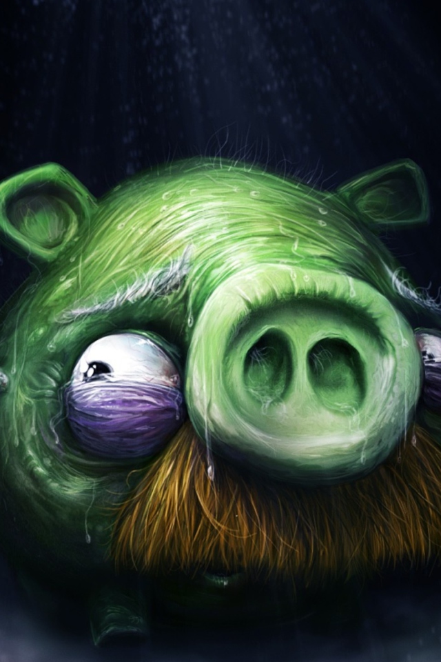 Fondo de pantalla Angry Birds Alone Pig 640x960