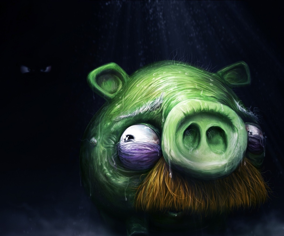 Das Angry Birds Alone Pig Wallpaper 960x800