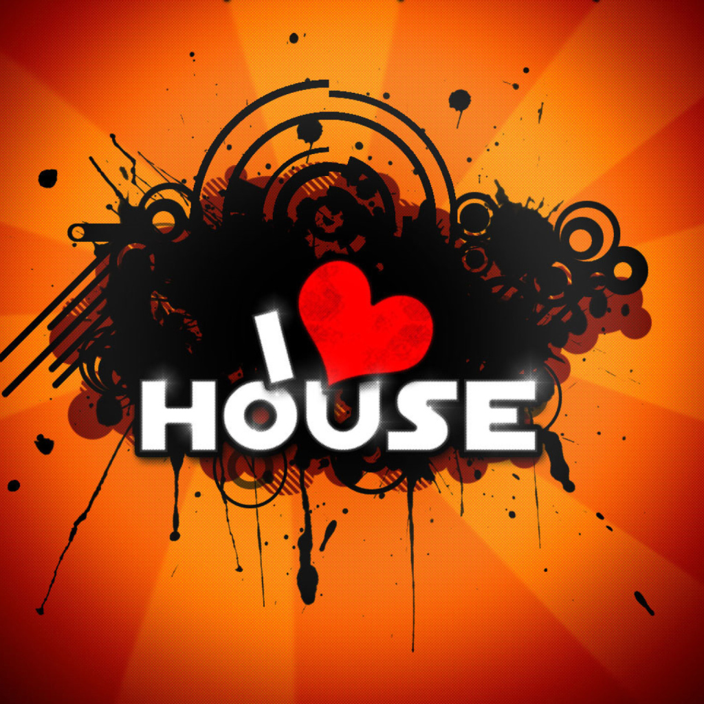 Das I Love House Music Wallpaper 1024x1024