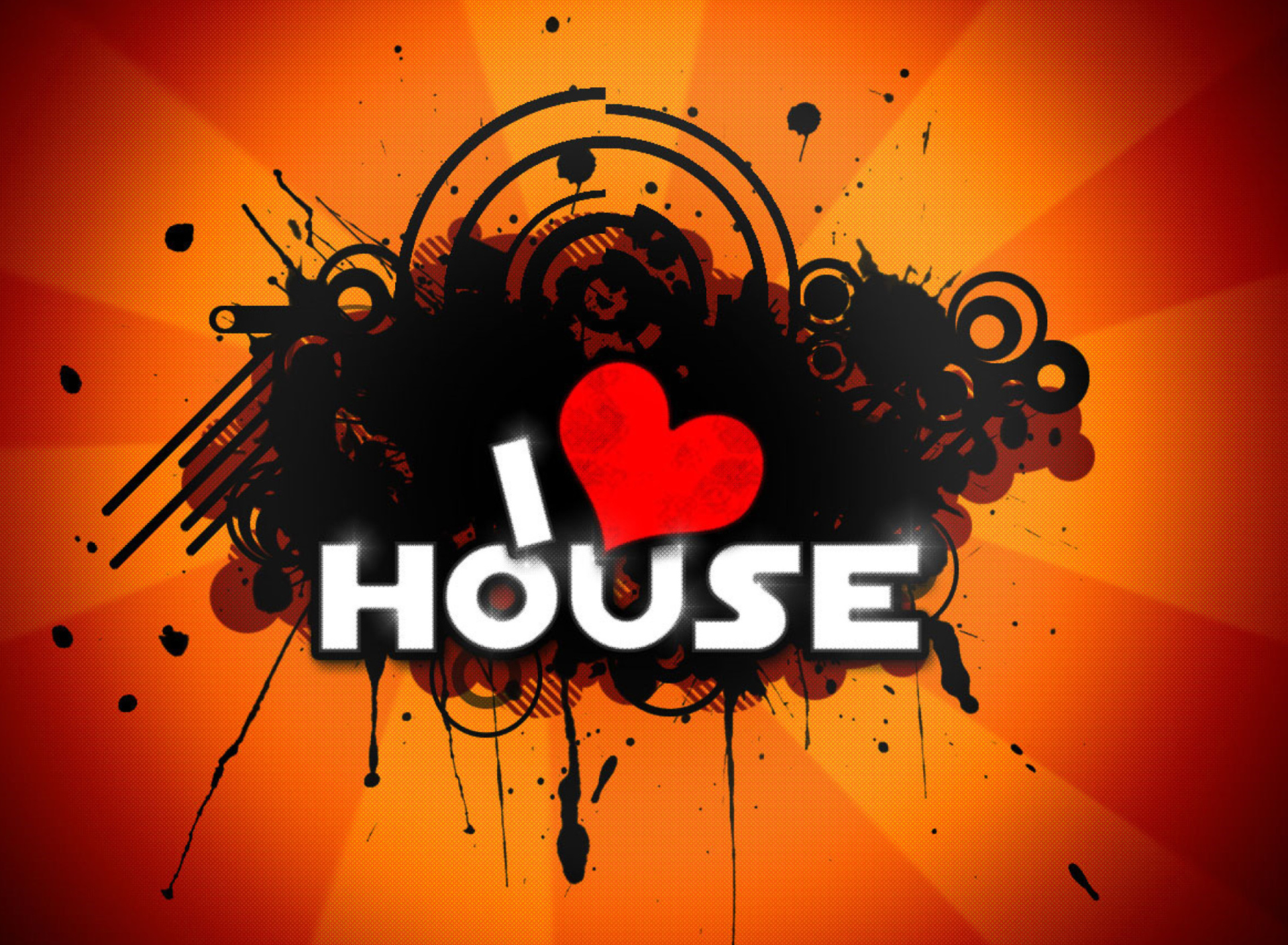 Das I Love House Music Wallpaper 1920x1408