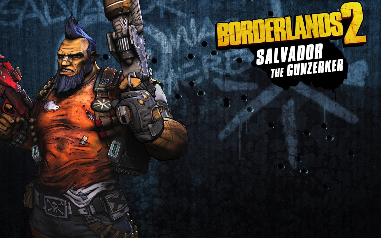 Fondo de pantalla Salvador the Gunzerker, Borderlands 2 1280x800
