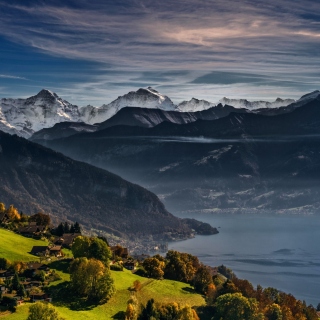 Swiss Alps Panorama - Obrázkek zdarma pro 1024x1024