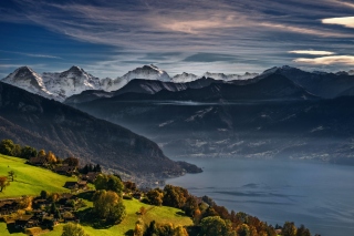 Swiss Alps Panorama papel de parede para celular para Motorola DROID 3