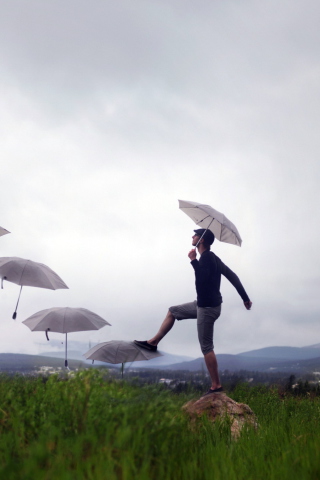 Das Step On Umbrella Wallpaper 320x480