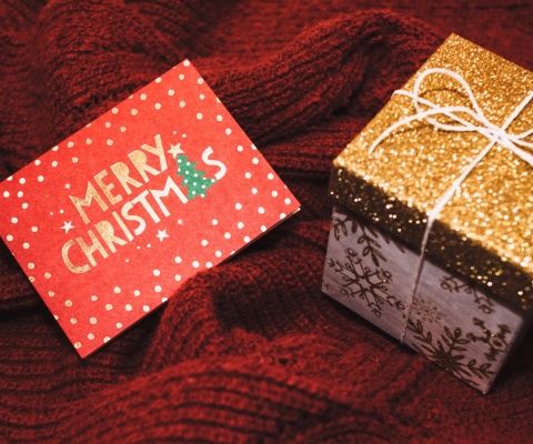 Fondo de pantalla Christmas Postcard and Gift 480x400
