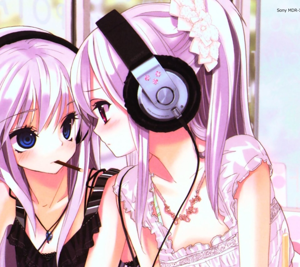 Fondo de pantalla Anime Girl in Headphones 960x854