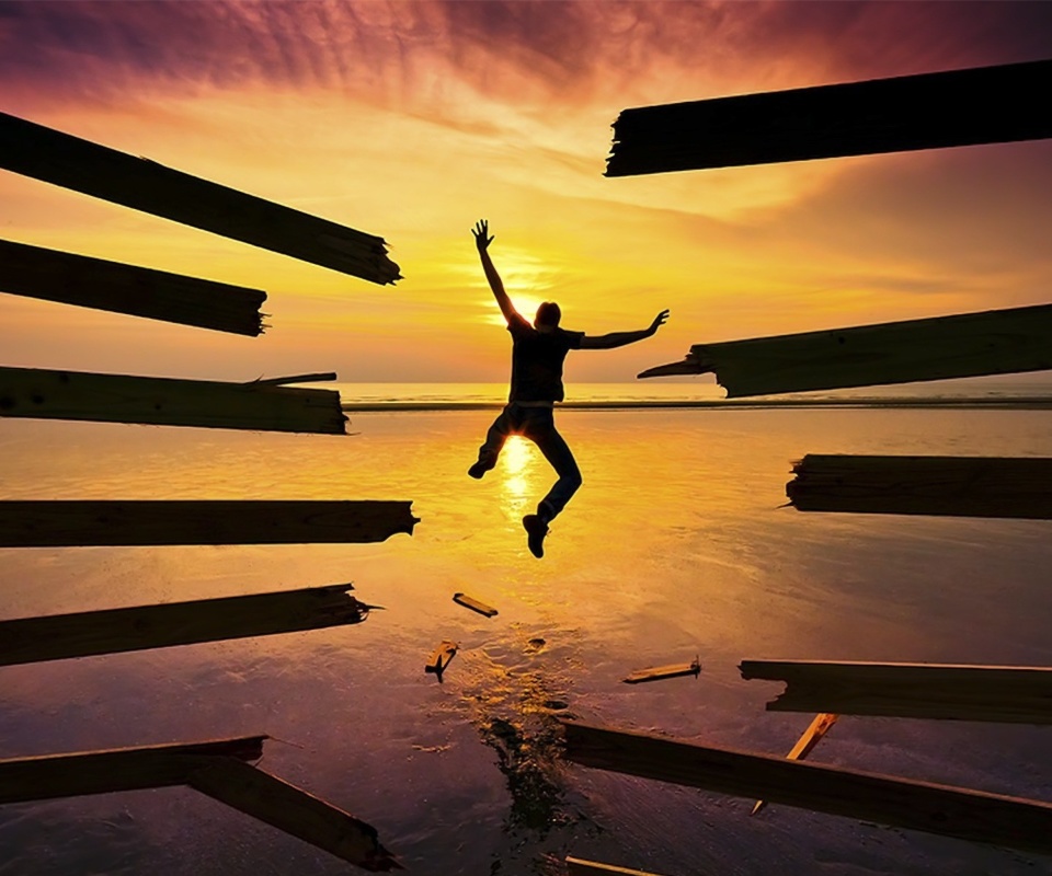 Sunset Jump wallpaper 960x800