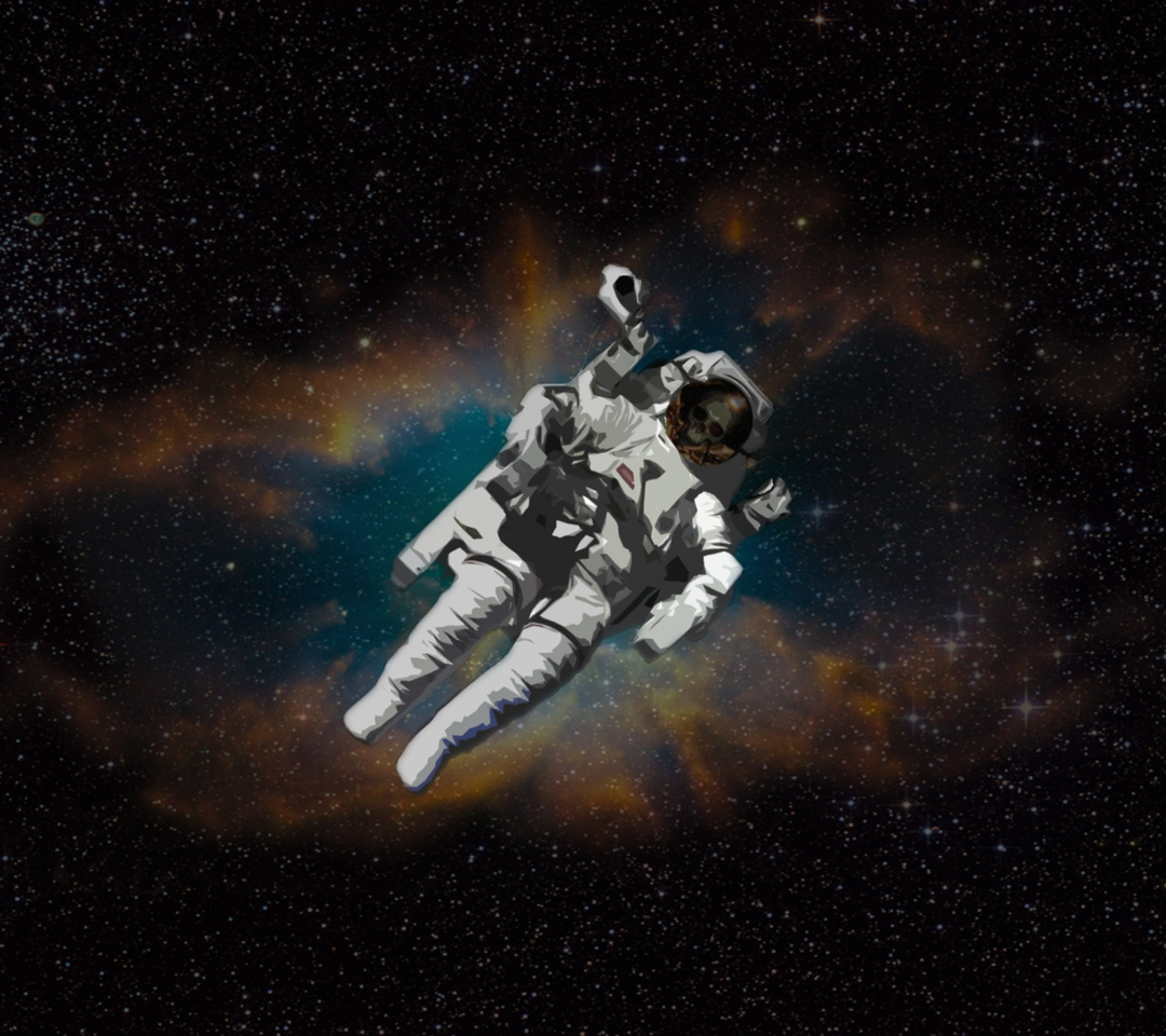 Das Skull Of Astronaut In Space Wallpaper 1080x960