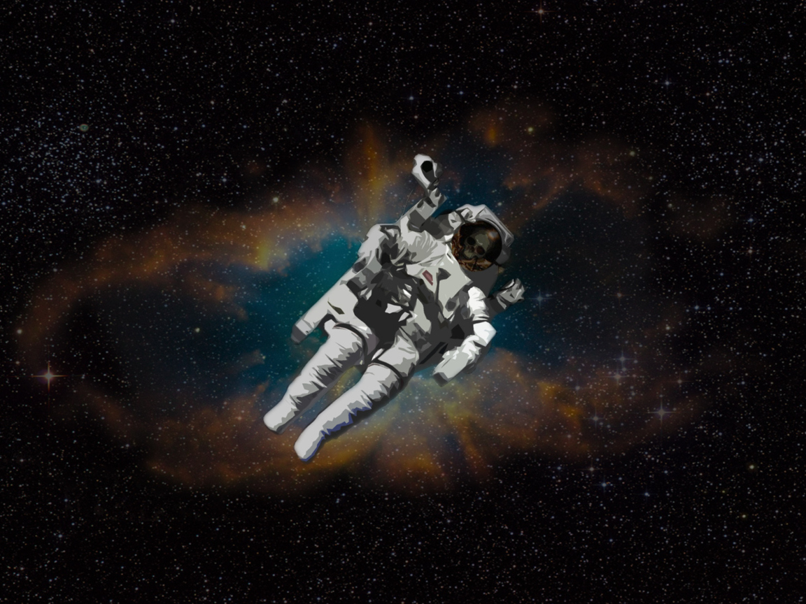 Skull Of Astronaut In Space wallpaper 1152x864