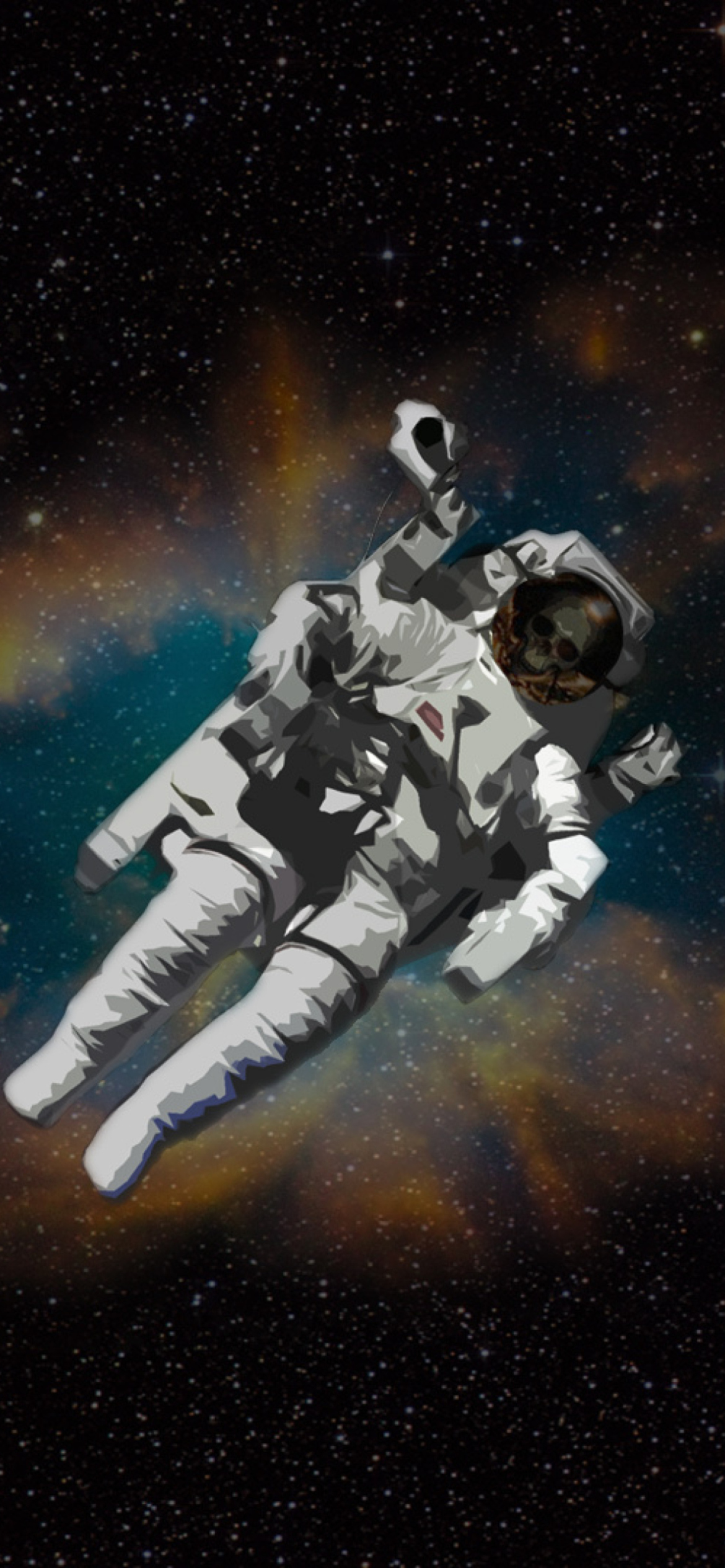 Skull Of Astronaut In Space wallpaper 1170x2532