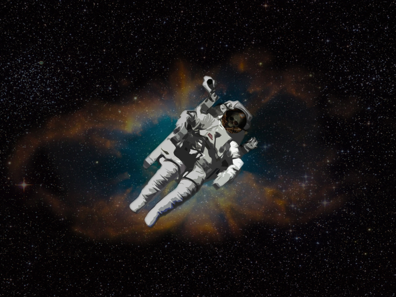 Das Skull Of Astronaut In Space Wallpaper 1280x960
