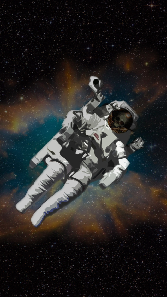Sfondi Skull Of Astronaut In Space 640x1136