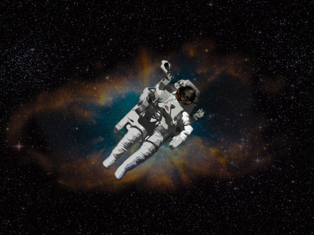 Skull Of Astronaut In Space wallpaper 640x480