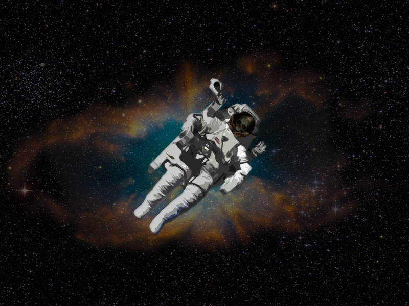 Skull Of Astronaut In Space wallpaper 800x600