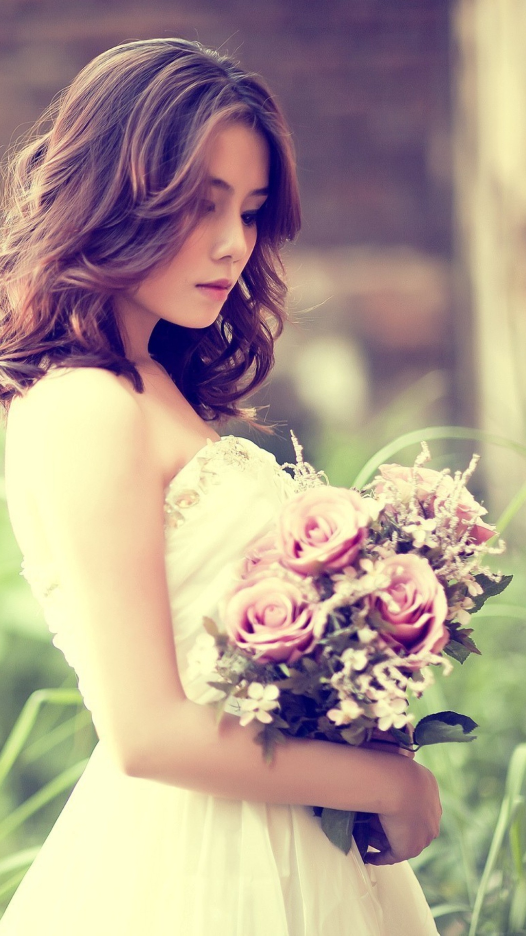 Bride With Bouquet wallpaper 1080x1920