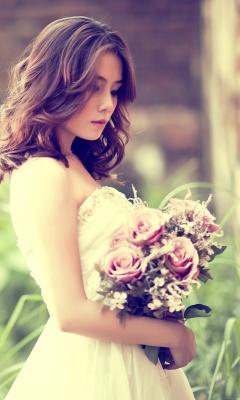 Bride With Bouquet wallpaper 240x400