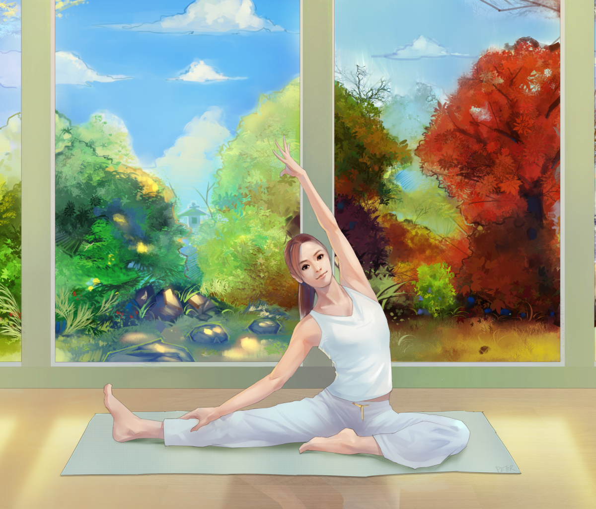 Das Yoga Girl Wallpaper 1200x1024