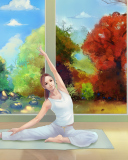 Das Yoga Girl Wallpaper 128x160